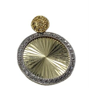 Vintage 14K Gold Diamond Cut Necklace Pendant